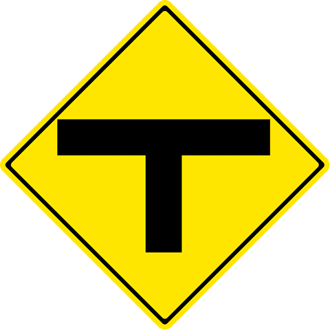 T形道路交差点あり