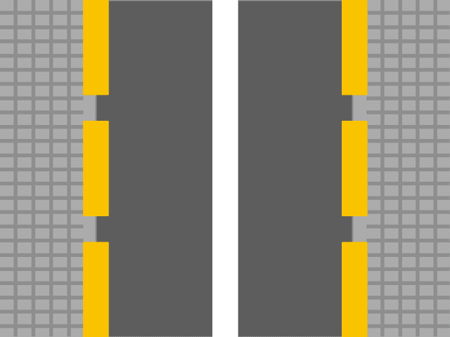 駐車禁止（黄色の破線）